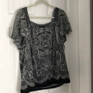 Paisley flutter sleeve top